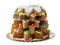 Pandoro traditional italian christmas cake decorated with chocolate. Winter holidays traditional italian food