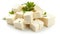 paneer isolated on white background . Generative Ai