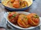 Paneer and Potato stuffed Tomato Masala