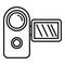 Panel camera icon outline vector. Video camcorder