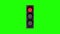 Panel of traffic lights with multicolored lamps on chromakey