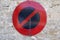 Panel vehicle no parking sign french forbidden parked car and stop area old vintage road sign