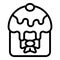 Panettone bread icon outline vector. Cake food