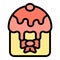 Panettone bread icon vector flat