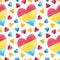 Panexual pride seamless pattern. LGBTQIA Watercolor clipart