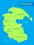Pangaea or Pangea. Vector illustration of supercontinent that existed during the late Paleozoic and early Mesozoic eras