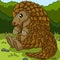 Pangolin Cartoon Vector Colored Illustration