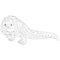 Pangolin. Intermediate carrier of coronavirus. Sketch. Vector illustration. Outline of an animal on isolated background. Dragon.