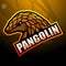 Pangolin mascot esport logo design