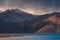 Pangong Lake with mountain and clouds, Leh Ladakh