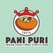 Pani puri food logo vector illustration - indian street food