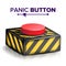 Panic Button Vector. Red Alarm Shiny Button Icon. Psychological Health Illustration