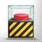 Panic Button Vector. Red Alarm Shiny Button. Transparent Background Illustration