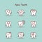 Panic cartoon tooth set