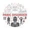 Panic disorder banner. Vector illustration