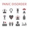 Panic disorder icon infographic.