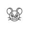 Panic rat emoticon line icon