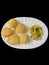 Panipuri or Phuchka ready to be served for evening snacks