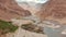 Panj River and Pamir Mountains, Panj Is Upper Part of Amu Darya River. Panoramic View, Tajikistan and Afghanistan Border