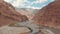 Panj River and Pamir Mountains, Panj Is Upper Part of Amu Darya River. Panoramic View, Tajikistan and Afghanistan Border