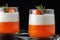 Panna Cotta with tangerines, jelly and rosemary, Italian dessert, home cooking. Copy space