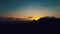 Panning clip of stunning sunset over Calderon Hondo volcano Lajares Fuerteventura