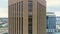 Panning down the side of a tall building in the downtown district of Boise Idaho