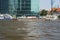 Panning of a ferry boat crusing on Chao Phraya river