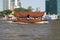 Panning of a ferry boat crusing on Chao Phraya river