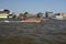 Panning of a ferry boat crusing on Chao Phraya river