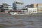 Panning of a ferry boat crusing on Chao Phraya river