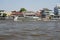 Panning of a ferry boat crusing on Chao Phraya river