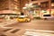 Panning Image of yellow taxi cab