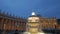 Panning shot of a fountain in Saint Peter`s square, the Vatican