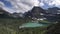 panning shot of grinnell lake at glacier national park