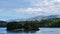 Panning shot of Menai Straits scenery in Wales