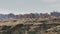 A panning shot of the rock formations called the needles at canyonlands national park in utah