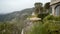 Panning shot of seaside villa in Eze France