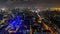 Panning Time lapse High view of Bangkok city in night time