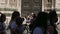 Panning of tourists in front of Cathedral of Saint Mary of the Flower, Florence, Italy