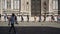 Panning of tourists in front of Cathedral of Saint Mary of the Flower, Florence, Italy