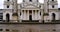 Panning video of st Charles church in the cloudy morning, Vienna, Austria.