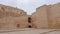 Panning view of brick walls of ancient fortress Ribat in Monastir, Tunisia