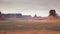 Panning view of monument valley from artists point