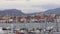 Panning view of sea side of Split, Croatia