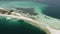 Panning wide landscape of caribbean beach of Los Roques Archipelago Venezuela