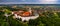 Pannonhalma, Hungary - Aerial panoramic view of the beautiful Millenary Benedictine Abbey of Pannonhalma Pannonhalmi Apatsag