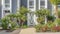 Pano Facade of modern townhomes in Huntington Beach California on a sunny day view