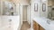 Pano Interior of a bathroom with craftsman's style vanity