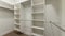 Pano Interior of an empty walk-in closet room with floor vent